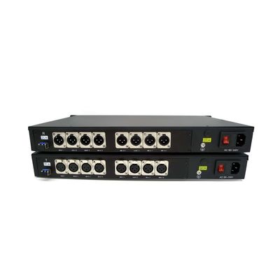 3 l'audio di Pin XLR Banlanced al convertitore 1U della fibra tormenta 8 canali