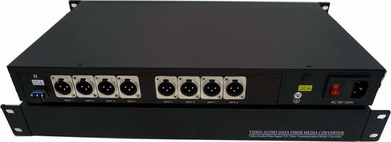 3 l'audio di Pin XLR Banlanced al convertitore 1U della fibra tormenta 8 canali