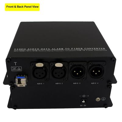 Convertitore direzionale di media della fibra di dati audio della Bi il video 2 Ch - 20 chilometri 1 fibra di MP o 500 misura la fibra con un contatore di 1mm