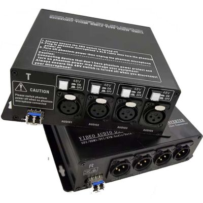 XLR di Digital al convertitore a fibra ottica con 48V scambiabile Phantom Power Supply
