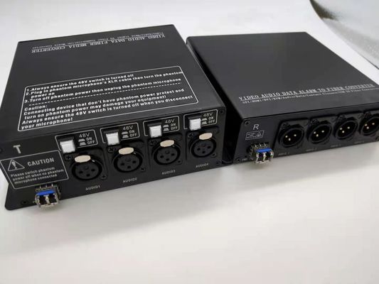 XLR di Digital al convertitore a fibra ottica con 48V scambiabile Phantom Power Supply