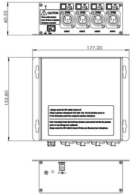 XLR di Digital al convertitore a fibra ottica con 48V scambiabile Phantom Power Supply