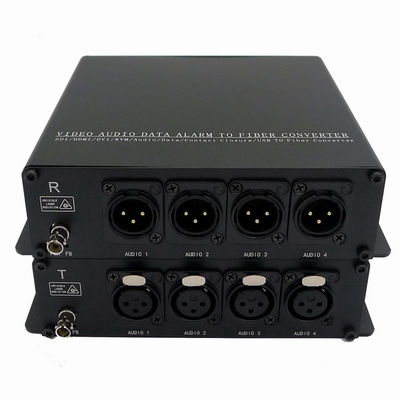 Convertitore audio a fibra nero adatto all'umidità 10-90% Ambienti non condensanti